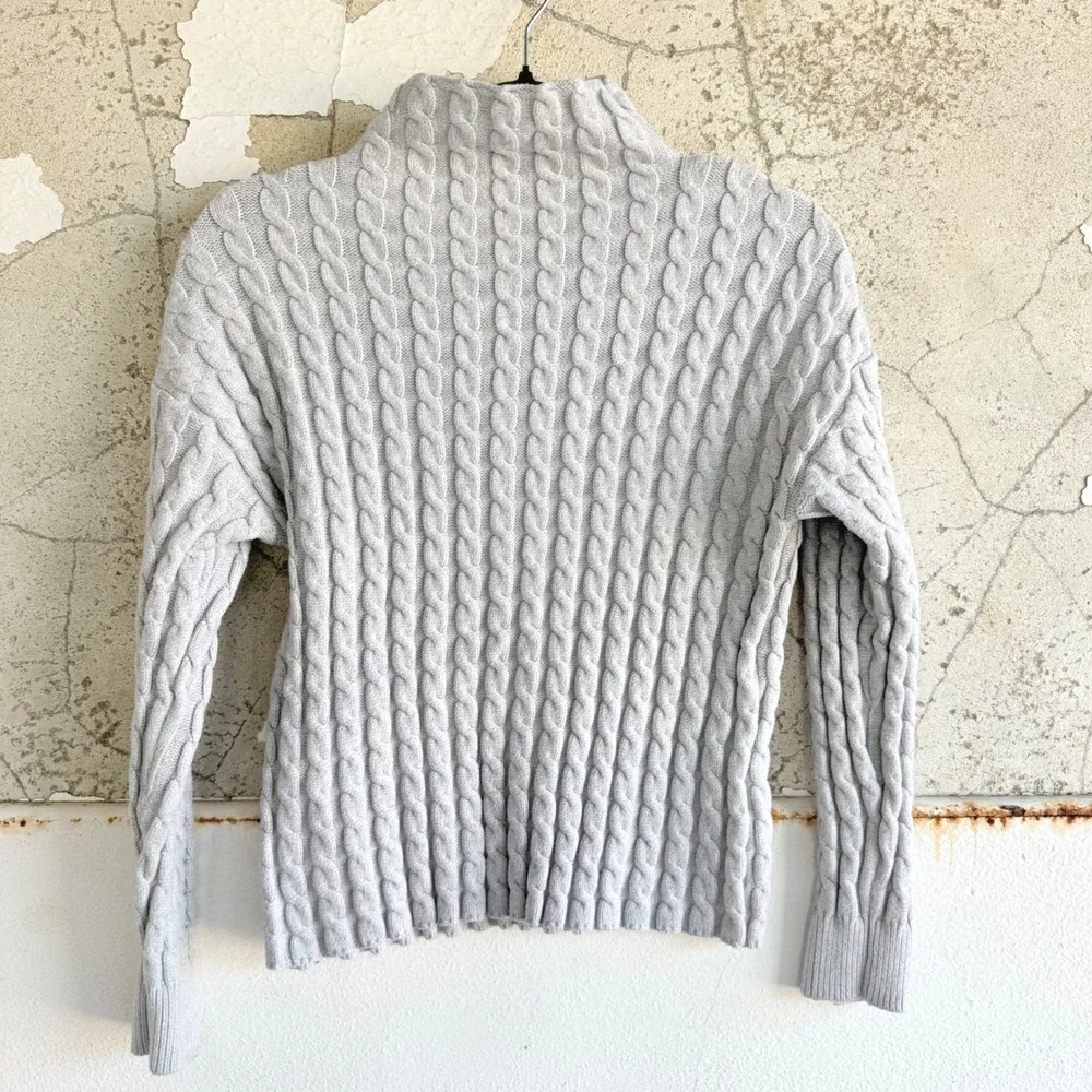 Philosophy Sweater Cable Knit Mock Neck Pullover Womens S Cozy Minimalist